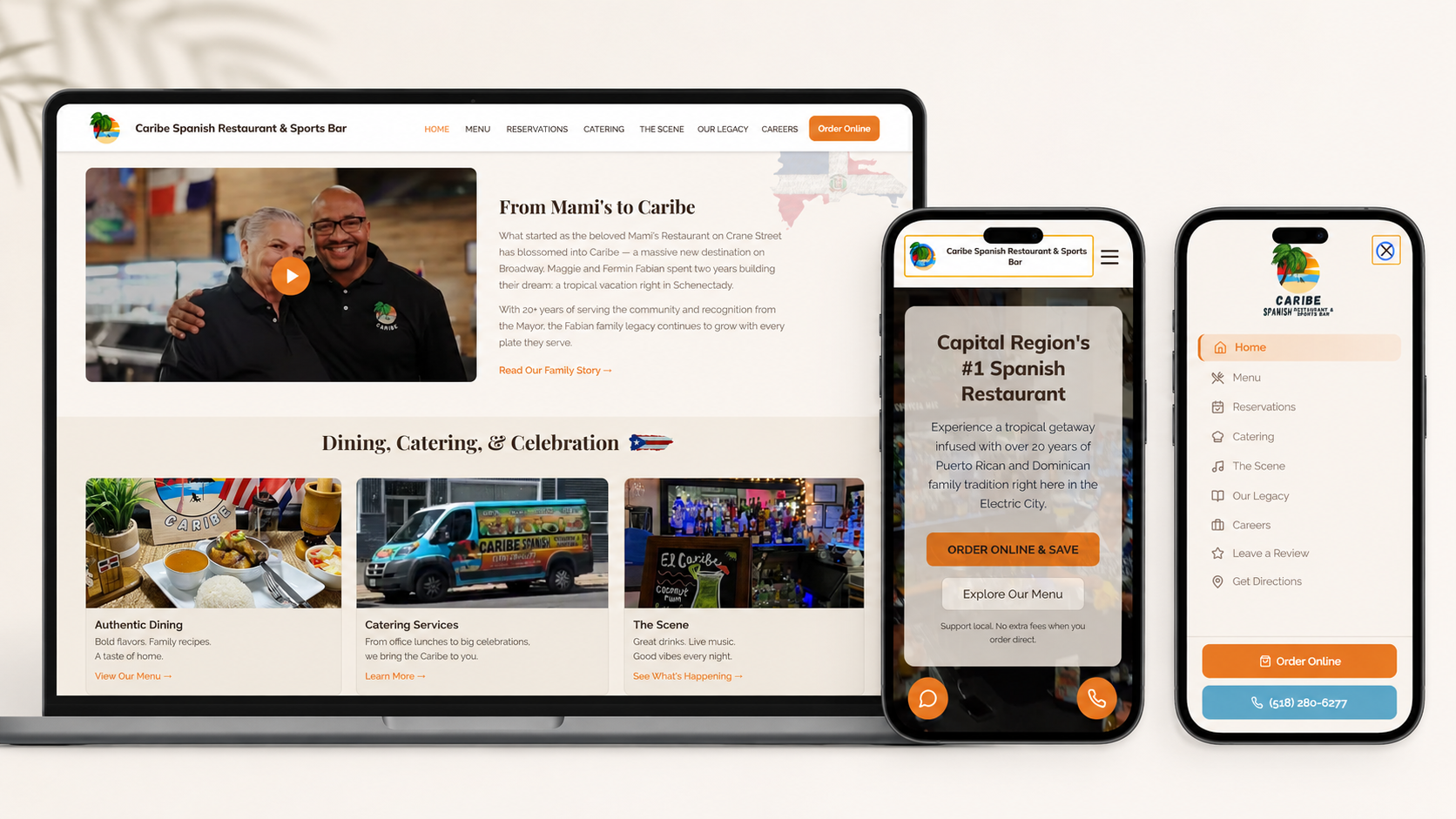 Leadsite custom website shown on laptop and mobile devices