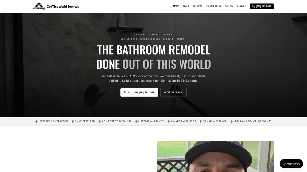 Out This World Services website screenshot